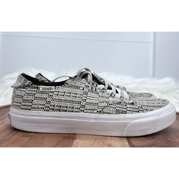 Vans Women Ultracrush Camden Optical Woven Deluxe Size 6 Cream Black - Picture 1 of 11